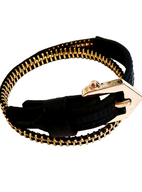 朋克复古双层金属拉链手链