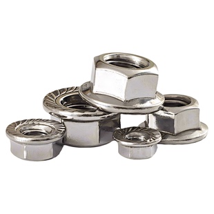 304/201/316不锈钢法兰螺母反牙防滑螺帽六角细牙防松防滑螺丝帽