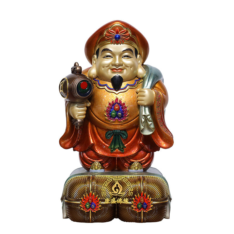 黄铜大黑天财神佛像客厅招财摆件