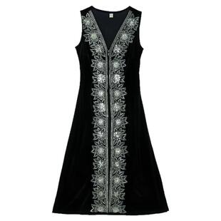 高定款新疆舞蹈长马甲女金丝绒绣花民族风背心维族舞蹈演出服袷袢