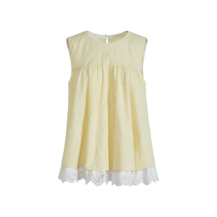 阔色黄色套装无袖背心娃娃衫上衣裙裤25夏季穿搭新款女休闲短裤子