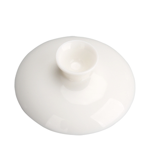 德化羊脂玉白瓷三才盖碗盖子中式功夫茶具单卖陶瓷碗盖茶道零配件