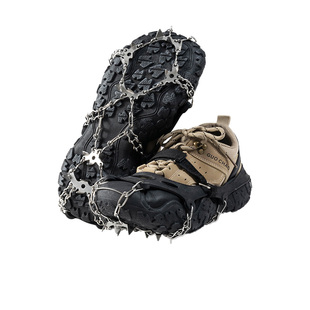 探险者户外19齿登山冰爪鞋套防滑神器东北雪地鞋钉链冬季徒步鞋爪