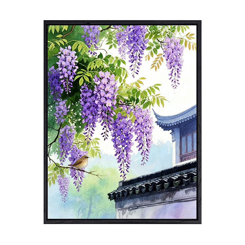 紫藤花数字油画填色diy手工礼物