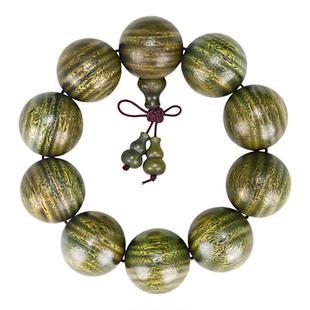 天然正宗绿檀手持念珠25手串 运转文玩檀香木 大规格佛珠车载配饰