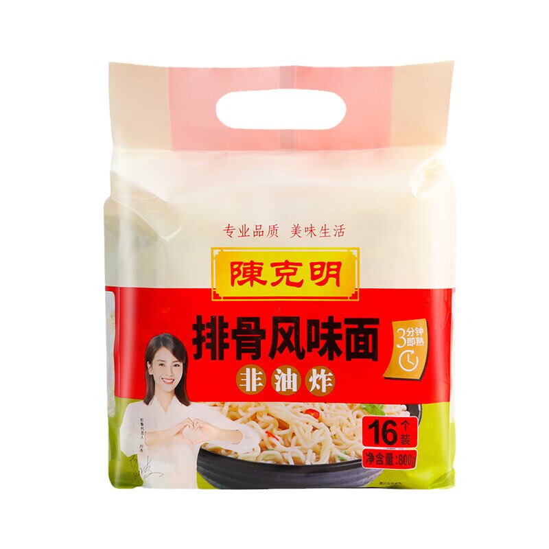 陈克明非油炸排骨面方便面面饼
