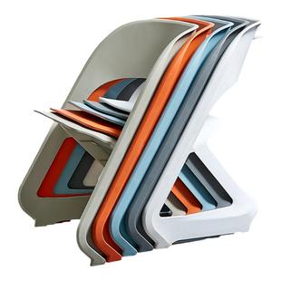 全时现代简约创意靠背椅子家用北欧时尚塑料餐椅户外凳子懒人休闲