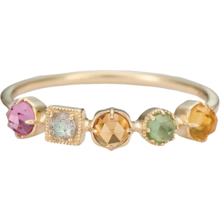 新年礼物agete/阿卡朵【Bijou】9K金石榴石工艺戒指