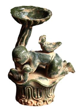 陶瓷灯台复古客厅书法纯手工