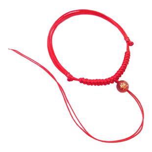 半成品diy可自系可穿铜钱山鬼平安扣吊坠红绳手链手工编男女脚链