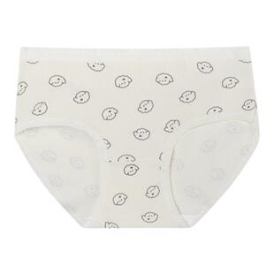 馨帮帮Bra 可爱卡通印花螺纹肌理内裤女7A抑菌抗菌裆透气三角裤衩