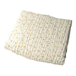 姜黄小花波点聚脂纤维布料 上衣连衣裙长裙娃衣汉服装围巾DIY面料