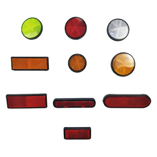 摩托车反光牌电动车夜行警示器自行车反射器车贴方形圆形反光片板