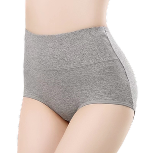 女士内裤高腰纯棉收腹提臀全棉裆纯色棉质抗菌透气无痕三角裤头