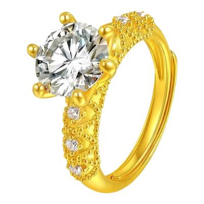 新款送女友活口戒指黄金宫廷风