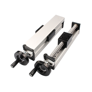 曼美瑞滚珠丝杆滑台模组直线导轨手摇运动模组含手动摇轮十字升降