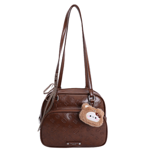 多功能皮质小方包韩系小型双肩包女生单肩包压花百搭校园质感背包