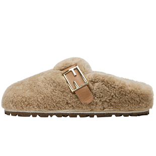 NOOWA复古毛毛穆勒鞋女2025秋季新款时尚百搭圆头舒适轻便包头拖