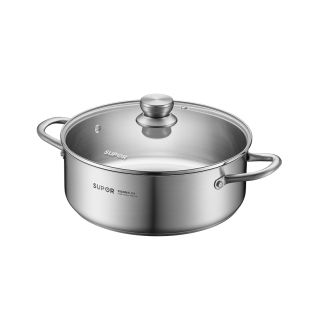 苏泊尔鸳鸯锅火锅锅家用电磁炉专用锅加厚不锈钢汤锅火锅锅具家用