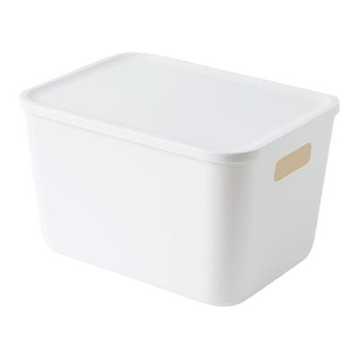 磨砂款纯白色提手收纳盒