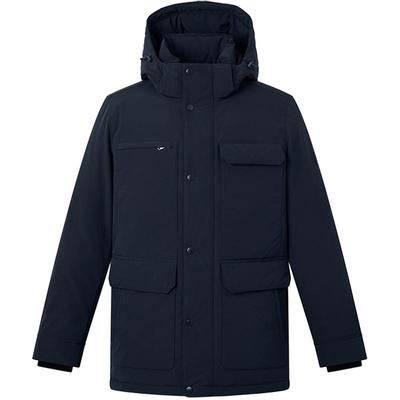 【厚款】Hazzys哈吉斯冬季鸭绒羽绒服男休闲户外工装连帽三防外套