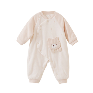 特价婴儿连体衣新生男宝宝棉服秋冬季夹棉外穿哈衣服满月纯棉a类