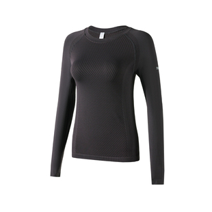 运动上衣女秋冬圆领速干跑步瑜伽服长袖修身普拉提训练服健身套装