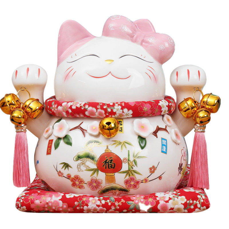 摇手招财猫摆件大号八方来财电动摇手发财猫店铺开业创意礼品