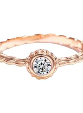 chinpin莫桑石圆钻麻花戒指