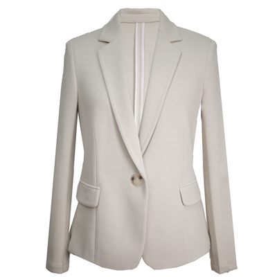 小西装外套女短款经典职业正装单层垂感针织通勤修身收腰弹力西服