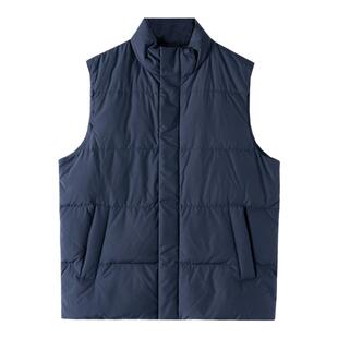 JSSD HOMME 冬季新款白鹅绒通勤立领羽绒马甲男羽绒服男士外套男