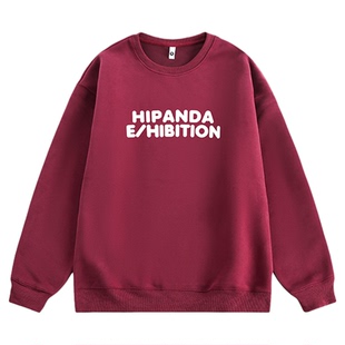 Hi Panda秋季潮牌时尚男女街头风套头圆领卫衣个性印花设计打底衫