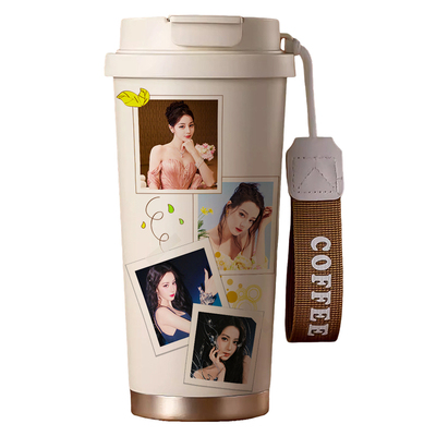 迪丽热巴双饮水杯咖啡杯宽口径杯保温杯530ML陶瓷覆膜内胆易清洗