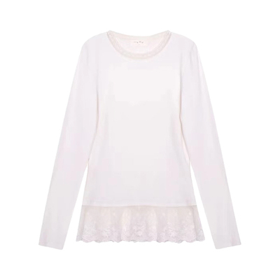 法式温柔风潮流蕾丝花边德绒长袖