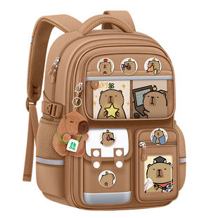 新款小学生卡皮巴拉书包一到三到六年级男孩超轻减负护脊儿童背包