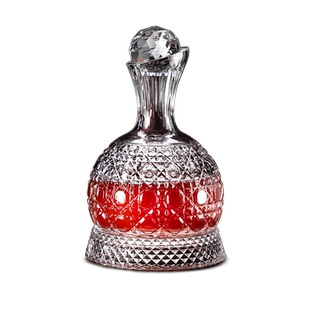 勃艮第红酒杯套装家用轻奢高档摆件水晶玻璃高脚杯旋转醒酒器酒具