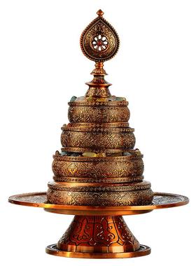 客厅家用曼扎盘修盘藏村合金摆件