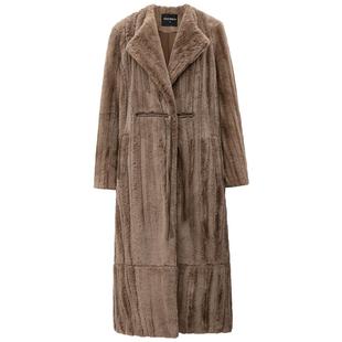 [底价清仓]COCOBELLA中古风环保皮草外套女加厚毛绒长款大衣WL53