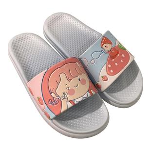 拖鞋女夏ins少女心可爱居家用洗澡防滑厚底卡通室内外穿沙滩凉拖