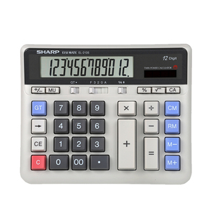 正品夏普EL-2135电脑按键大号银行计算器 财务会计办公计算机包邮 12位数太阳能电子计算机大屏幕el2135