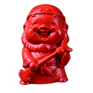 红朱砂福禄寿喜财五福小和尚桌面摆件车内饰品小财神可爱手把玩件