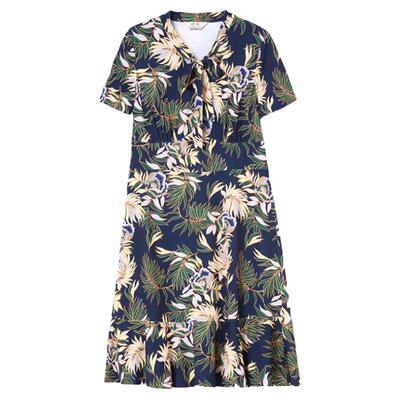 连衣裙妙采荷叶边中老年时尚