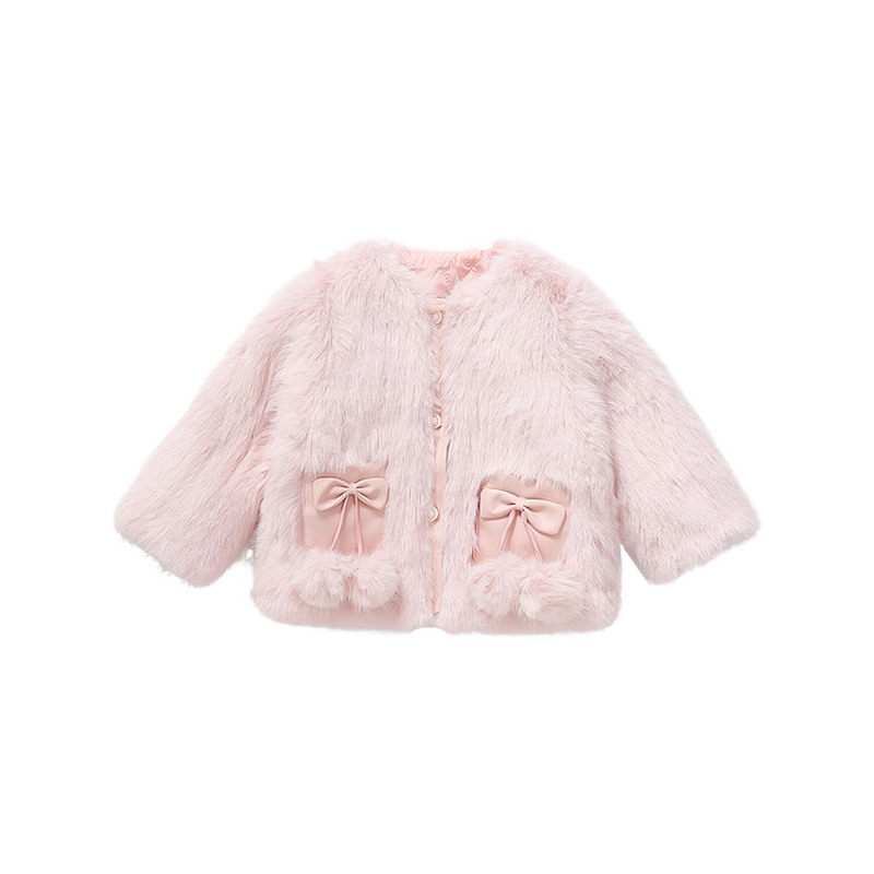 【品牌】女童皮草外套夹棉新款
