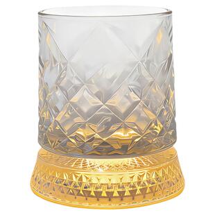 SkyBloom诗客轻奢发光威士忌旋转酒杯精致洋酒杯玻璃杯子家用礼物