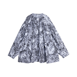 JNBY/江南布衣春季女装衬衫OL风棉质宽松纯棉印花小上衣通勤