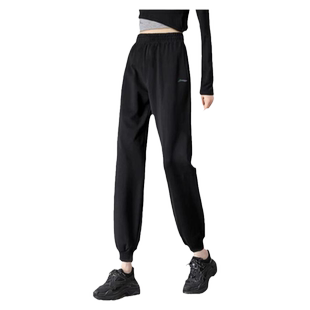 李宁运动裤女士春秋季2026新款宽松跑步束脚卫裤直筒小个子休闲裤