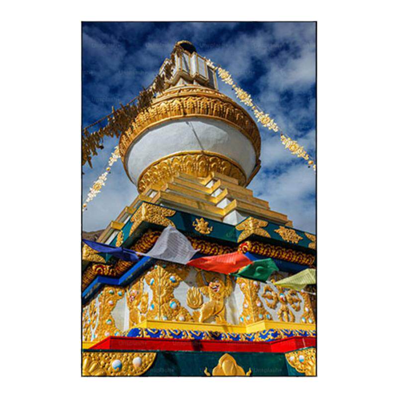 藏族牧民雪山牦牛挂画布达拉宫藏式经幡民宿卧室装饰品西藏装饰画