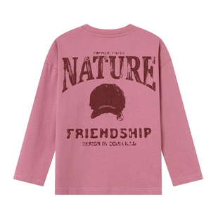 多多家男童长袖T恤纯棉2026春装新款春秋儿童男孩美式印花上衣潮