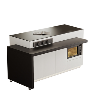 岛台餐桌一体家用可伸缩旋转移动中岛台厨房料理台可定制