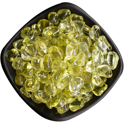 天然高透黄水晶碎石晶体通透色黄